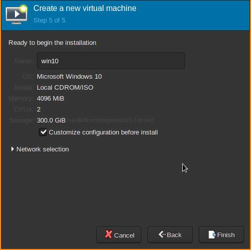 Virtual Machine Manager customize hardware