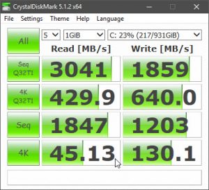 ThinkPad P51 SSD Crystalmark